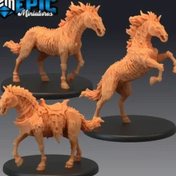 Miniature<Undead Horse Set - Miniature Marvels: Airplane Models & Painted Dice