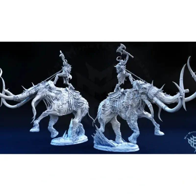 Miniature<Undead Mammoth - Miniature Marvels: Airplane Models & Painted Dice