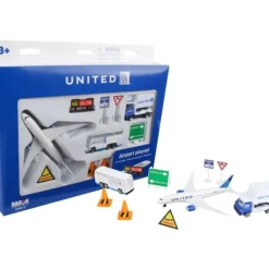 Airplane Model<United Airlines Airport Playset - Miniature Marvels: Airplane Models & Painted Dice