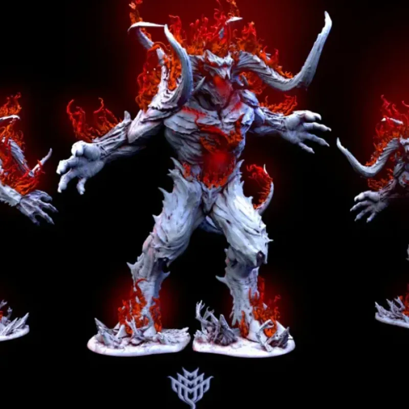 Miniature<Valarauko With Flames - Miniature Marvels: Airplane Models & Painted Dice