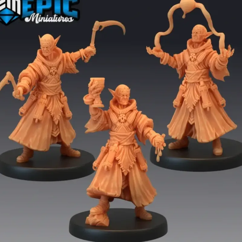 Miniature<Vampire Blood Mages - Miniature Marvels: Airplane Models & Painted Dice