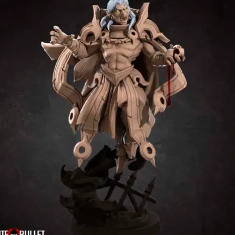 Miniature<Vampire Warlock - Miniature Marvels: Airplane Models & Painted Dice