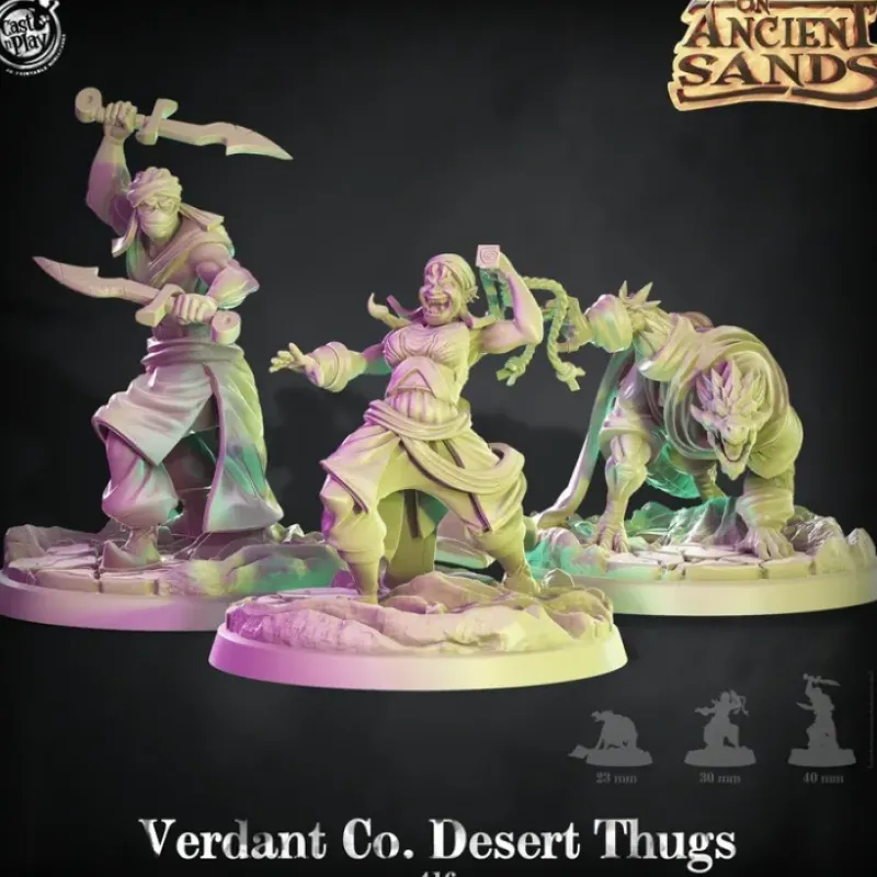 Miniature<Verdant Co. Desert Thugs - Miniature Marvels: Airplane Models & Painted Dice