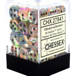 Dice<Vibrant / Brown: Festive 36d6 12mm Dice Block CHX 27841 - Miniature Marvels: Airplane Models & Painted Dice