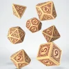 Dice<Viking Beige & Burgundy Dice Set (7) QWS SVIK87 - Miniature Marvels: Airplane Models & Painted Dice