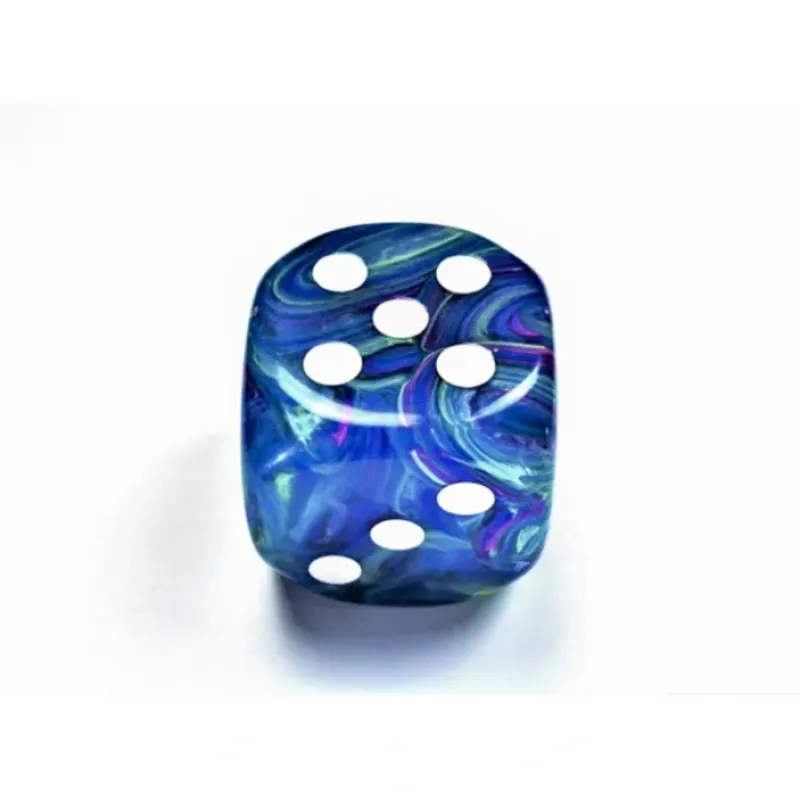 Dice<Waterlily / White: Festive 50mm D6 (w/ Pips) CHX DF5066 - Miniature Marvels: Airplane Models & Painted Dice