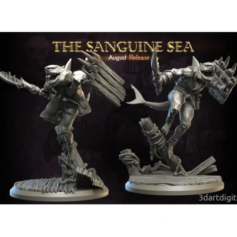 Miniature<Wereshark Jumping - Miniature Marvels: Airplane Models & Painted Dice