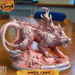 Miniature<White Tiger - Miniature Marvels: Airplane Models & Painted Dice