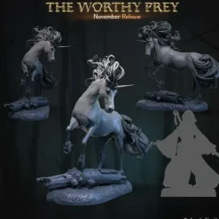 Miniature<White Unicorn - Miniature Marvels: Airplane Models & Painted Dice