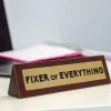 Egpull<Wooden Desk Sign "Fixer Of Everything" Funny Office Gag Boss Gift - Miniature Marvels: Airplane Models & Painted Dice
