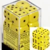 Dice<Yellow with Black: Opaque 12d6 16mm Dice Set CHX 25602 - Miniature Marvels: Airplane Models & Painted Dice