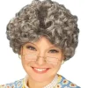 Egpull<Yo Momma Gray Hair Wig Curly Grandma Grandpa Adult Costume Accessory Prop - Miniature Marvels: Airplane Models & Painted Dice