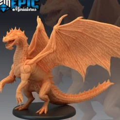 Miniature<Young Green Dragon - Miniature Marvels: Airplane Models & Painted Dice
