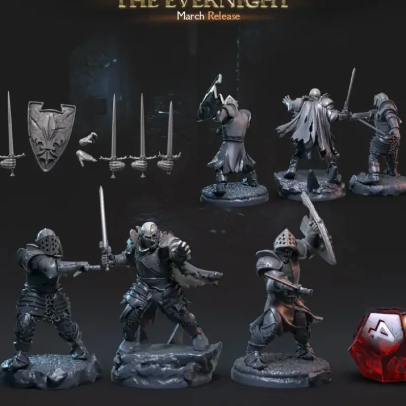 Miniature<Zombie Knights - Miniature Marvels: Airplane Models & Painted Dice